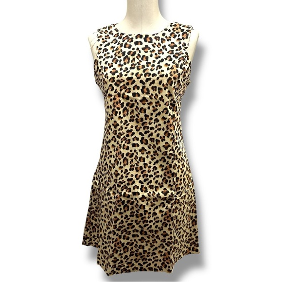 153 ZARA Trafaluc | EUC Beige Black Leopard Print Sleeveless Dress (size XS/S) - Picture 2 of 11